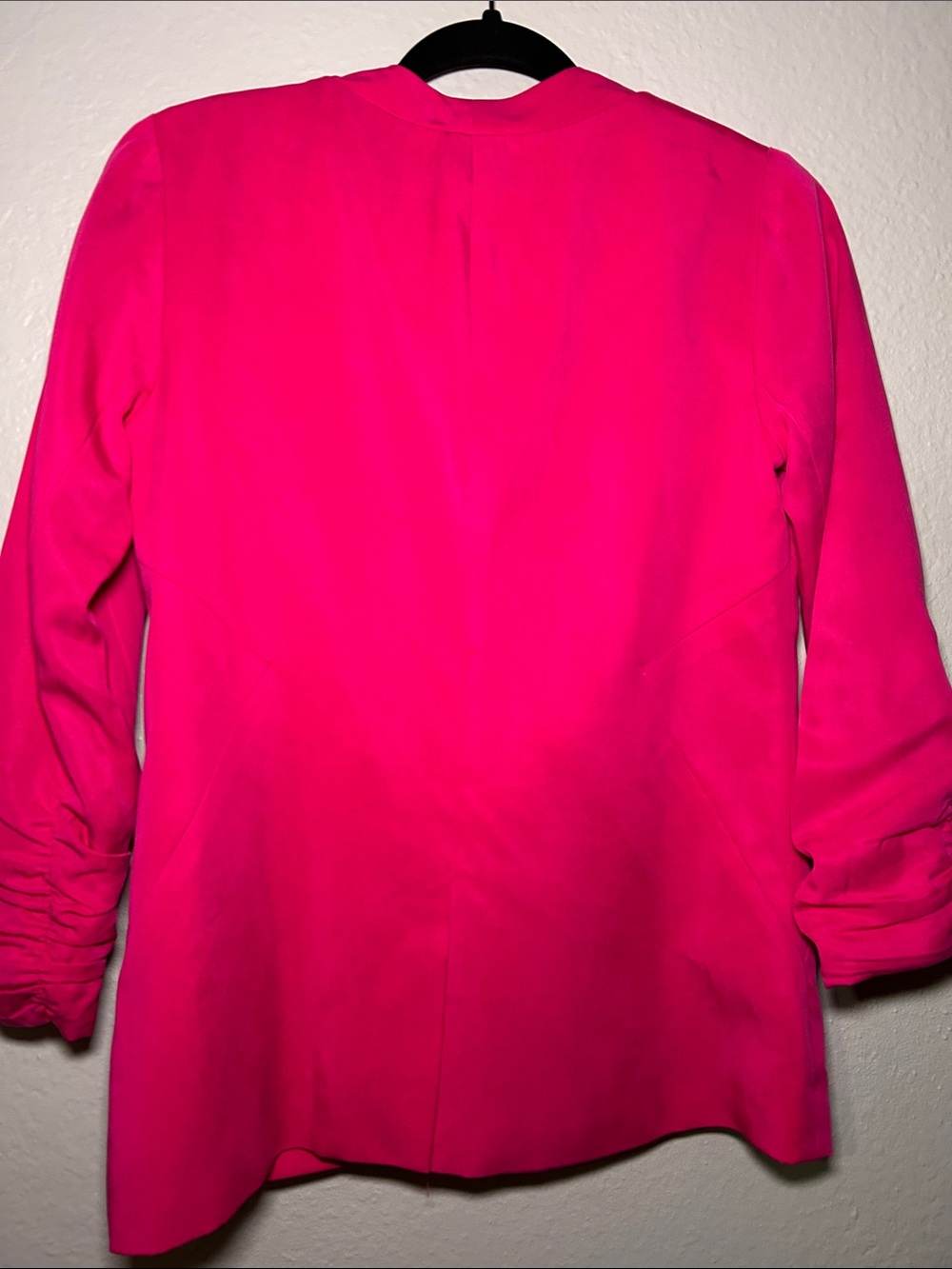 Cartonnier Hot Pink Open-Front Blazer with Ruched Sleeves - Picture 6 of 8